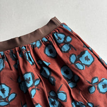 Load image into Gallery viewer, Zara Burgundy Blue Flowers Skirt - 9 Years
