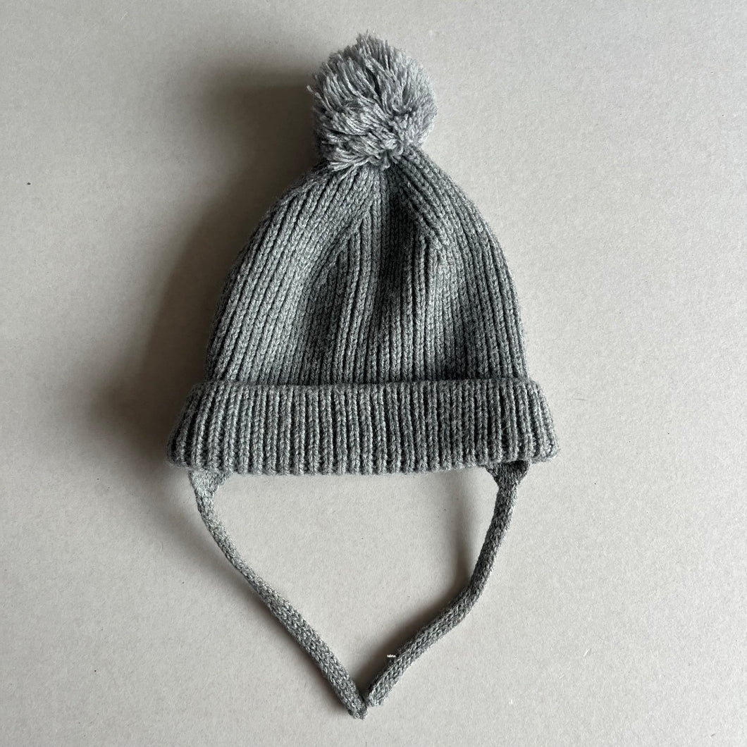 Zara Grey Bobble Hat - 6-12 months