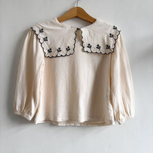 Load image into Gallery viewer, Zara Cream Blouse with Embroidered Collar - 4 years

