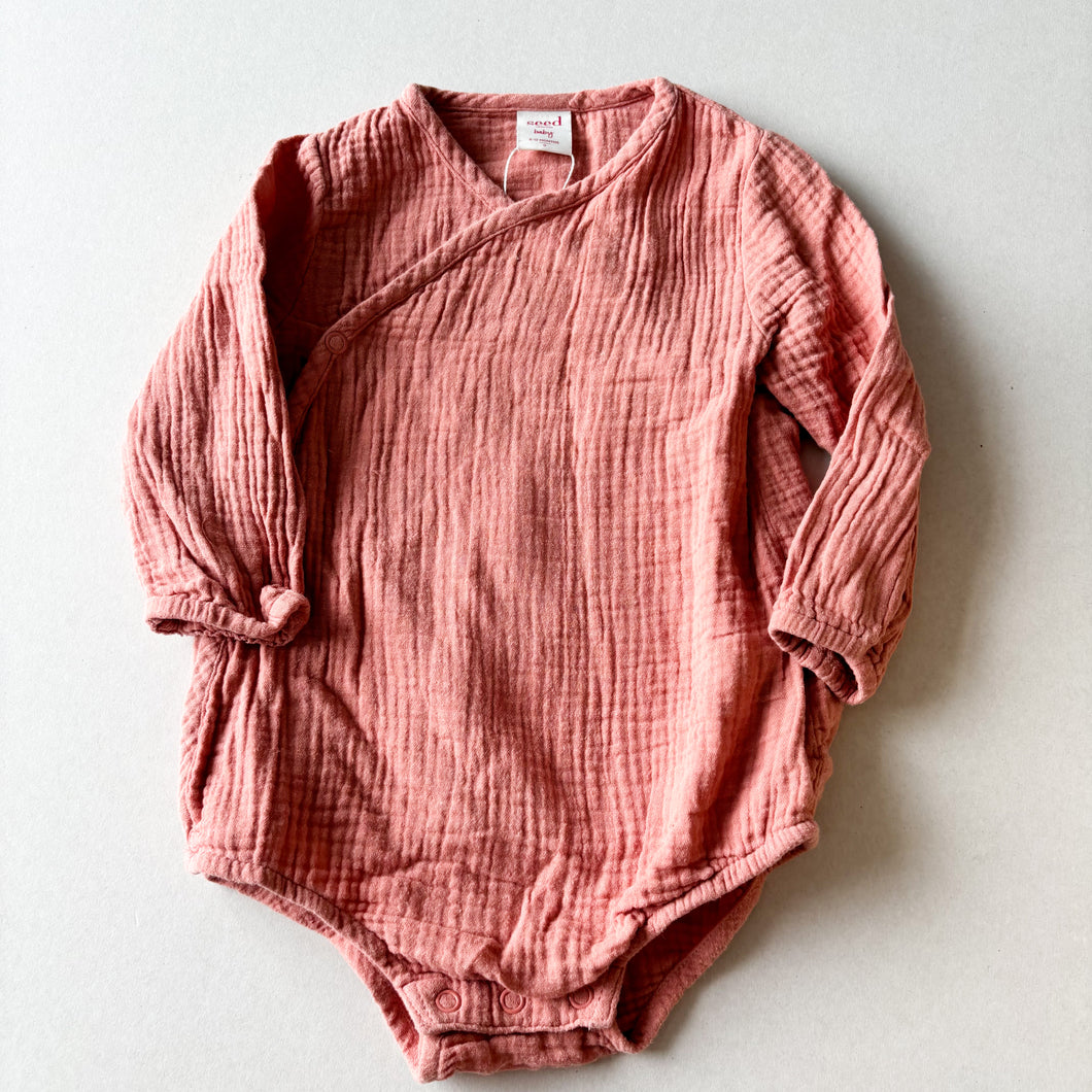 Seed Heritage Pink Wrap Bodysuit - 6-12 months