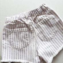 Load image into Gallery viewer, Zara Purple Stripe Denim Shorts - 3 years
