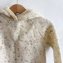 Load image into Gallery viewer, Handknit Cream Speckle Hooded Jumper - 1-2 years
