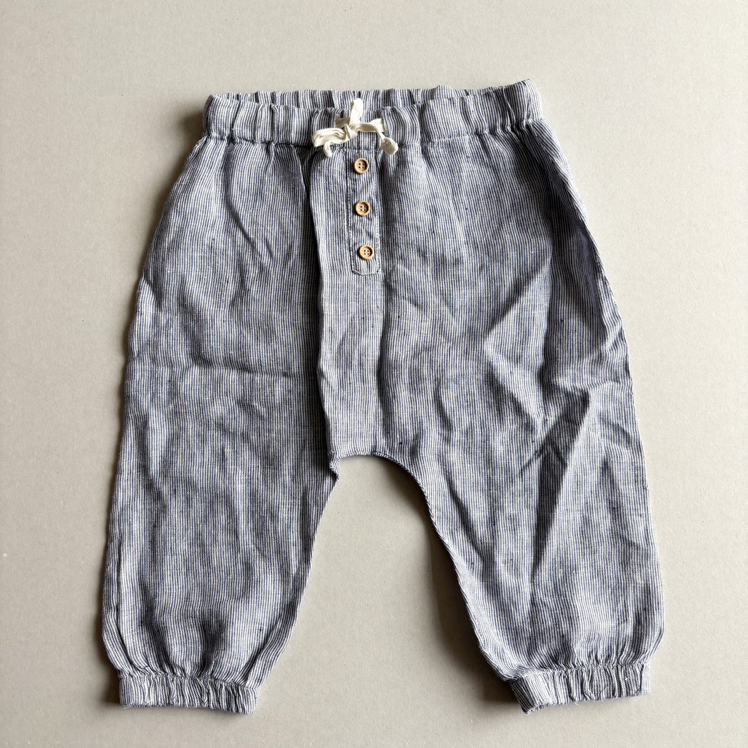 The Simple Folk Blue Stripe Linen Trousers - 2-3 years