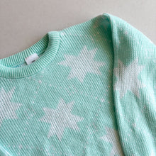 Load image into Gallery viewer, Vintage Mint Green Star Jumper - 3-4 years
