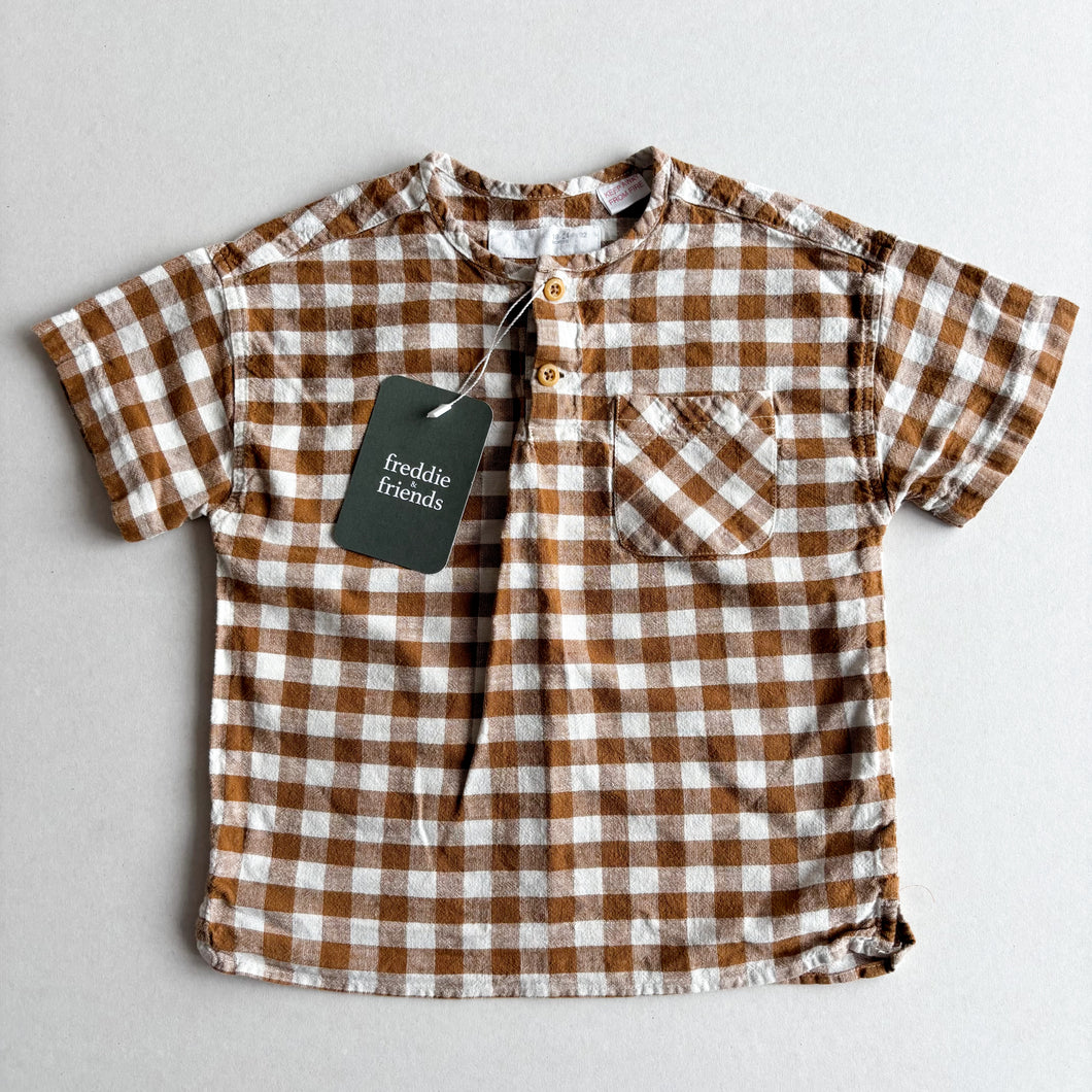 Zara Brown Gingham Top - 12-18 months*