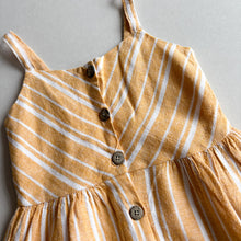 Load image into Gallery viewer, Primark Yellow Stripe Linen Mix Dress - 2-3 years
