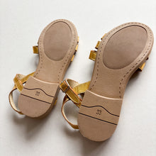 Load image into Gallery viewer, La Coqueta Gold Sandals - UK1 (BNWOT)

