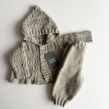 Load image into Gallery viewer, Handknit Khaki Cardigan &amp; Trousers - 0-6 months

