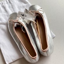 Load image into Gallery viewer, Zara Silver Ballet Flats Pumps - UK3 (BNWT)
