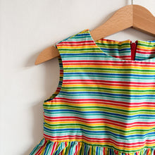 Load image into Gallery viewer, Handmade Rainbow Stripe Dress - 1-2 years
