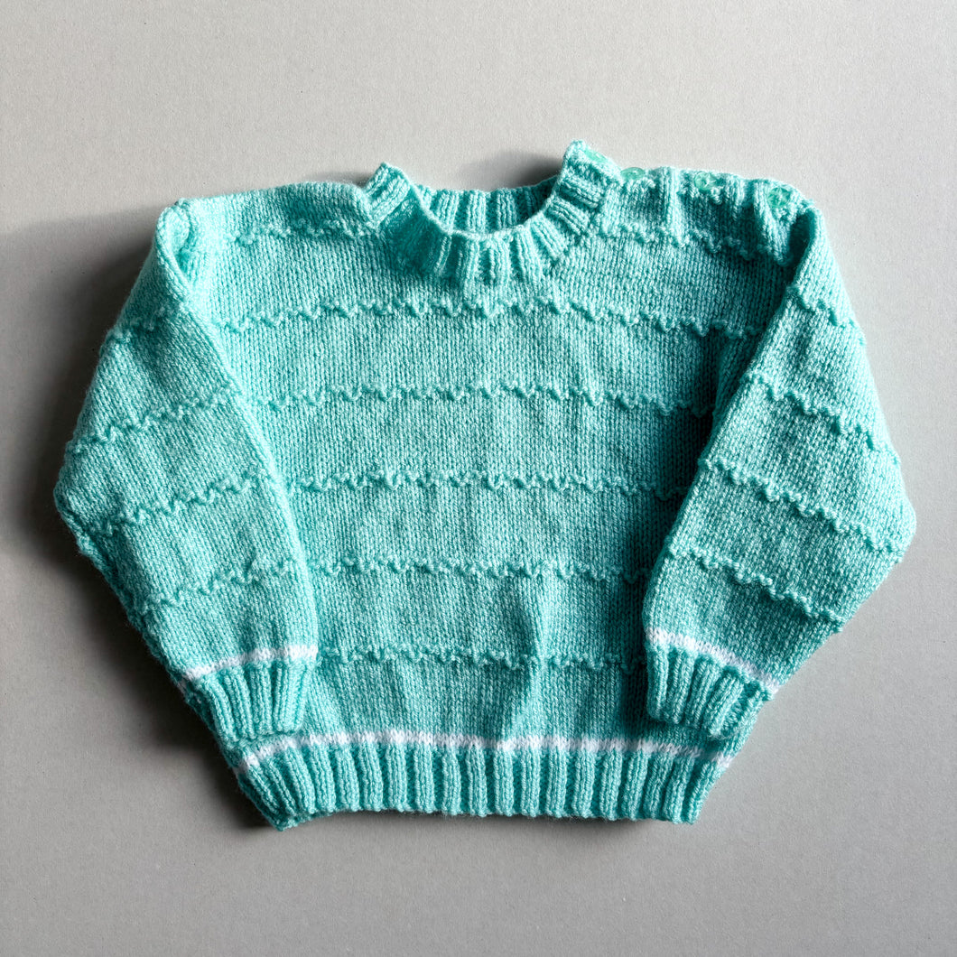 Handknit Blue Jumper - 1-2 years