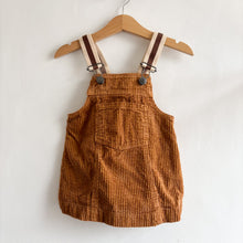 Load image into Gallery viewer, Zara Brown Cord Dungaree Dress - 12-18 months
