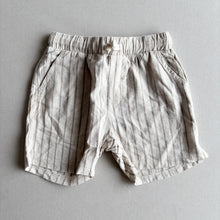Load image into Gallery viewer, Zara Linen Mix Cream Stripe Shorts - 3-4 years
