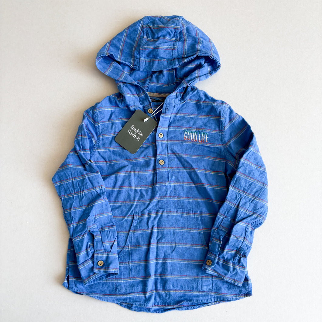 Next Linen Mix Hooded Shirt - 4-5 years