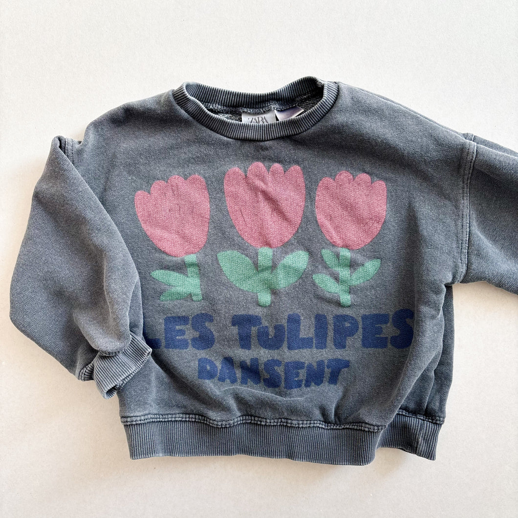 Zara Tulips Sweater - 18-24 months
