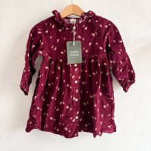 Load image into Gallery viewer, H&amp;M Plum Needlecord Flower Dress - 12-18 months
