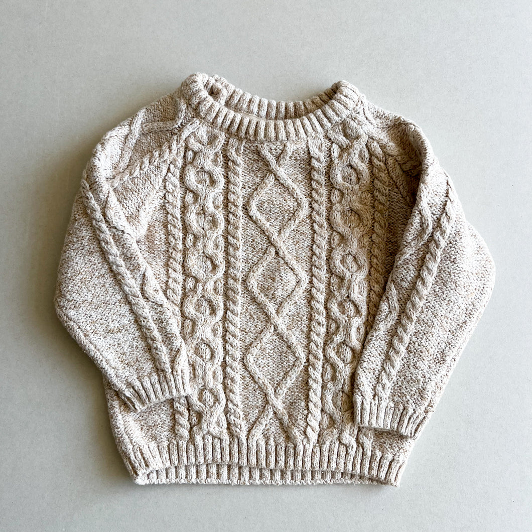H&M Cream Cabelknit Jumper - 2-3 years