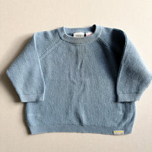 Load image into Gallery viewer, Zara Blue Fisherman Knit Jumper - 12-18 months
