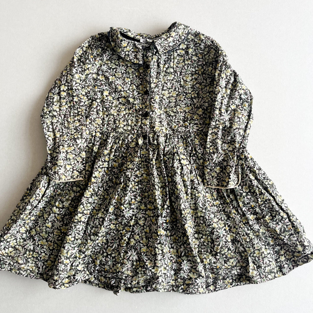 Caramel Floral Dress - 4 years