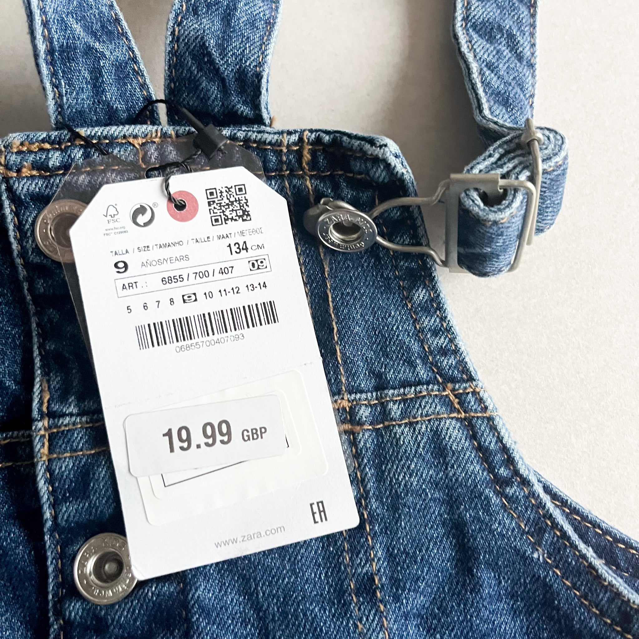 Zara Denim Dungaree Dress