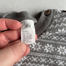 Load image into Gallery viewer, H&amp;M Grey Festive Jumper - 12-18 months
