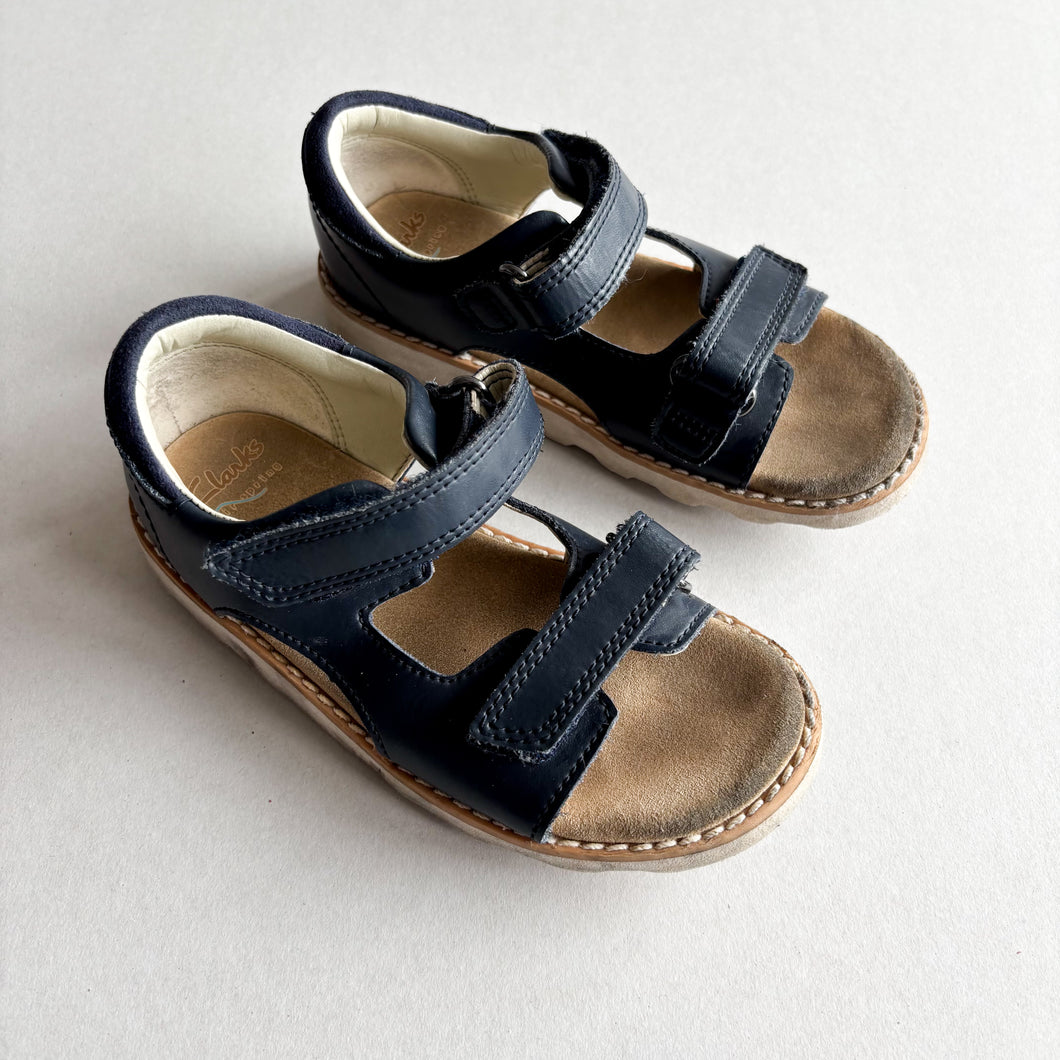Clarks Navy Leather Sandals - UK 9.5G