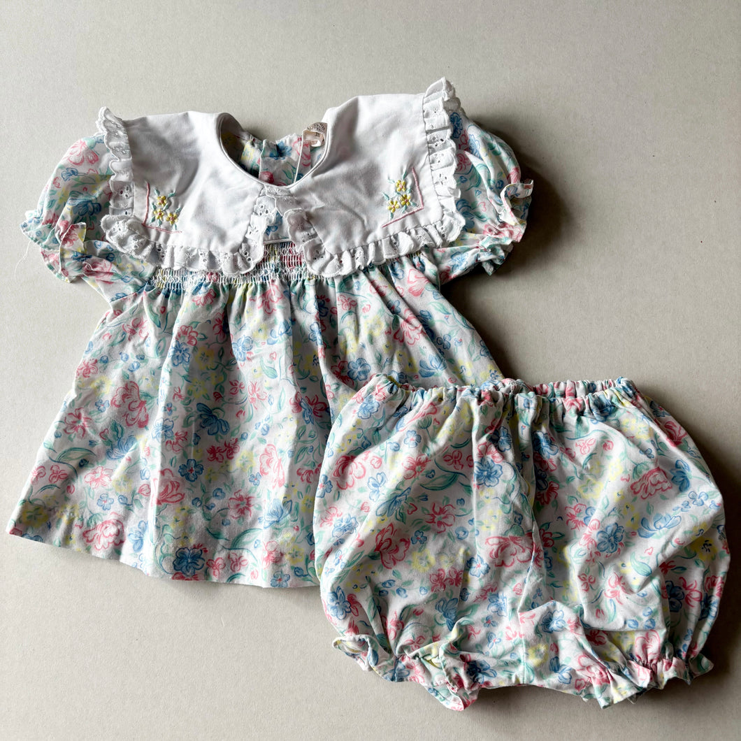 Vintage Dress & Bloomers Set - 12 months