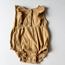Load image into Gallery viewer, H&amp;M Mustard Romper - 9-12 months
