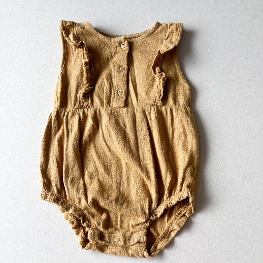H&M Mustard Romper - 9-12 months
