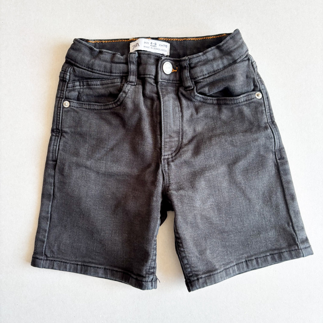 Zara Black Denim Shorts - 4-5 years