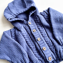 Load image into Gallery viewer, Handknit Blue Cardigan - 6-12 months
