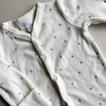 Load image into Gallery viewer, The Little White Company Velvet Star Sleepsuit - 3-6 months
