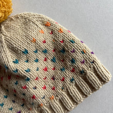 Load image into Gallery viewer, Handknit Cream / Multi Hat - 4-8 years
