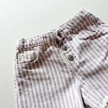 Load image into Gallery viewer, Zara Purple Stripe Denim Shorts - 3 years
