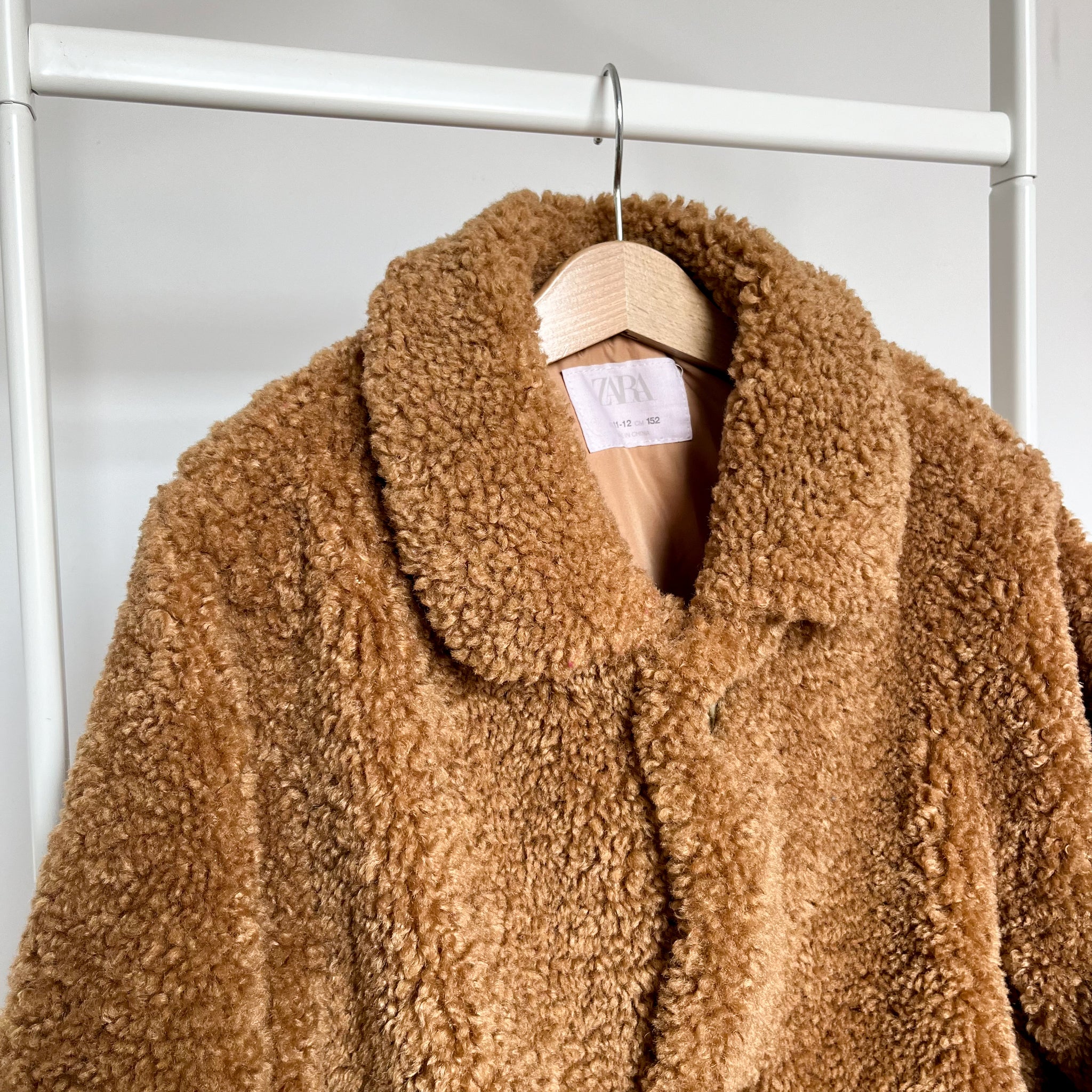 Brown teddy coat zara online