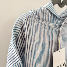 Load image into Gallery viewer, Zara Blue Stripe Hooded Shirt - BNWT - 4-5 years
