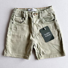 Load image into Gallery viewer, Zara Green Denim Shorts - 3-4 years
