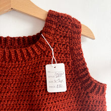Load image into Gallery viewer, Handknit Rust Jumper Vest - 4-5 years BNWT
