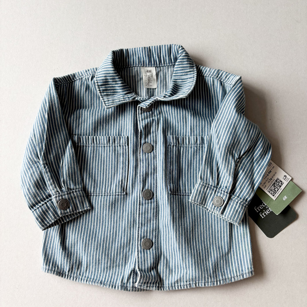 Zara Stripe Shacket - 6-9 months (BNWT)