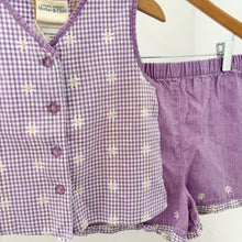 Load image into Gallery viewer, Laura Ashley Mother &amp; Child Purple Gingham Floral Set - 4-5 years
