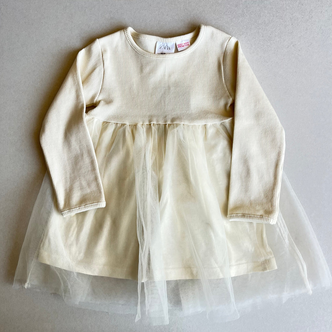 Zara Cream Tulle Dress - 12-18 months