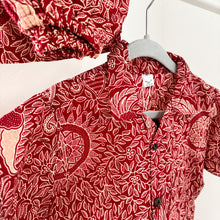 Load image into Gallery viewer, Handmade Bali Red Floral Co-ord Summer Set - 4 years
