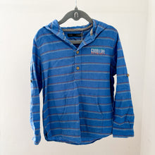 Load image into Gallery viewer, Next Blue Linen Hooded Shirt - 4-5 years
