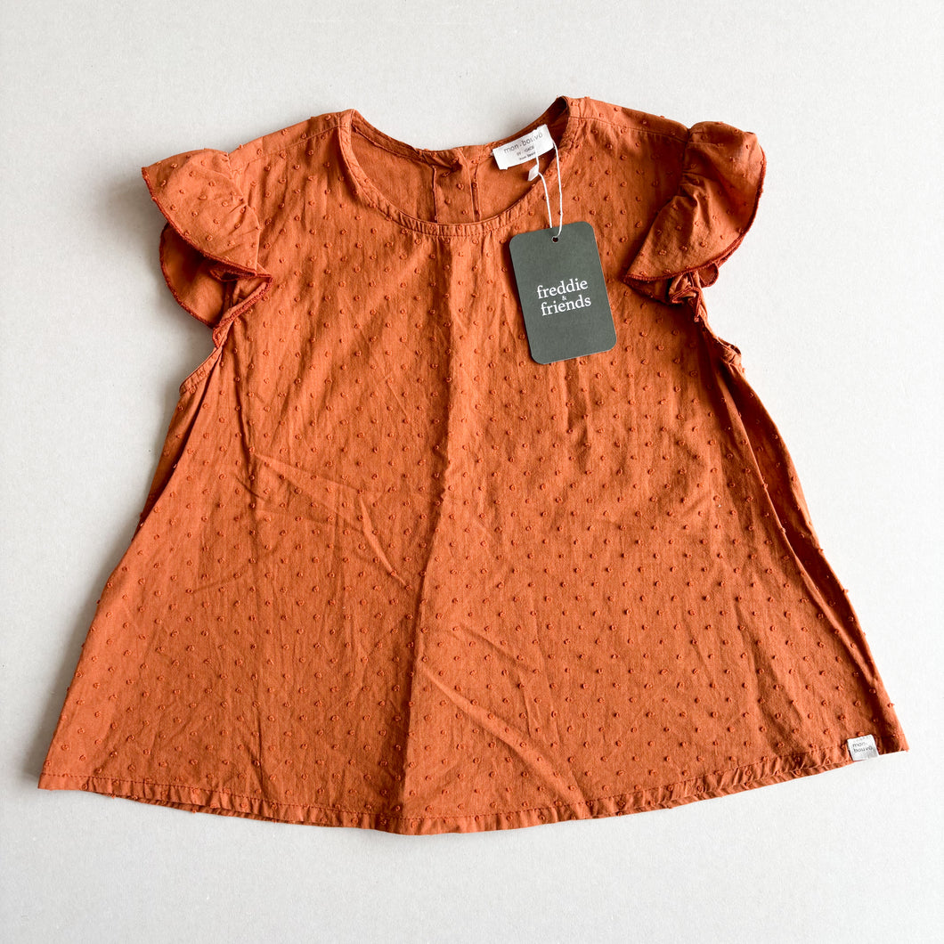 Mon Bouvo Rust Popcorn Blouse - 6 years