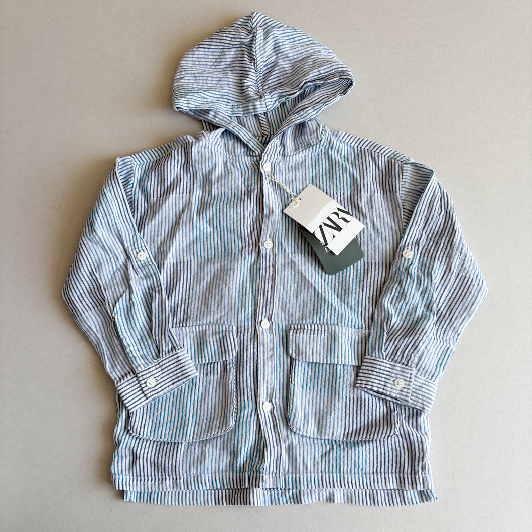 Zara Lightweight Stripe Hooded Top - 4-5 years (BNWT)