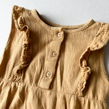 Load image into Gallery viewer, H&amp;M Mustard Romper - 9-12 months
