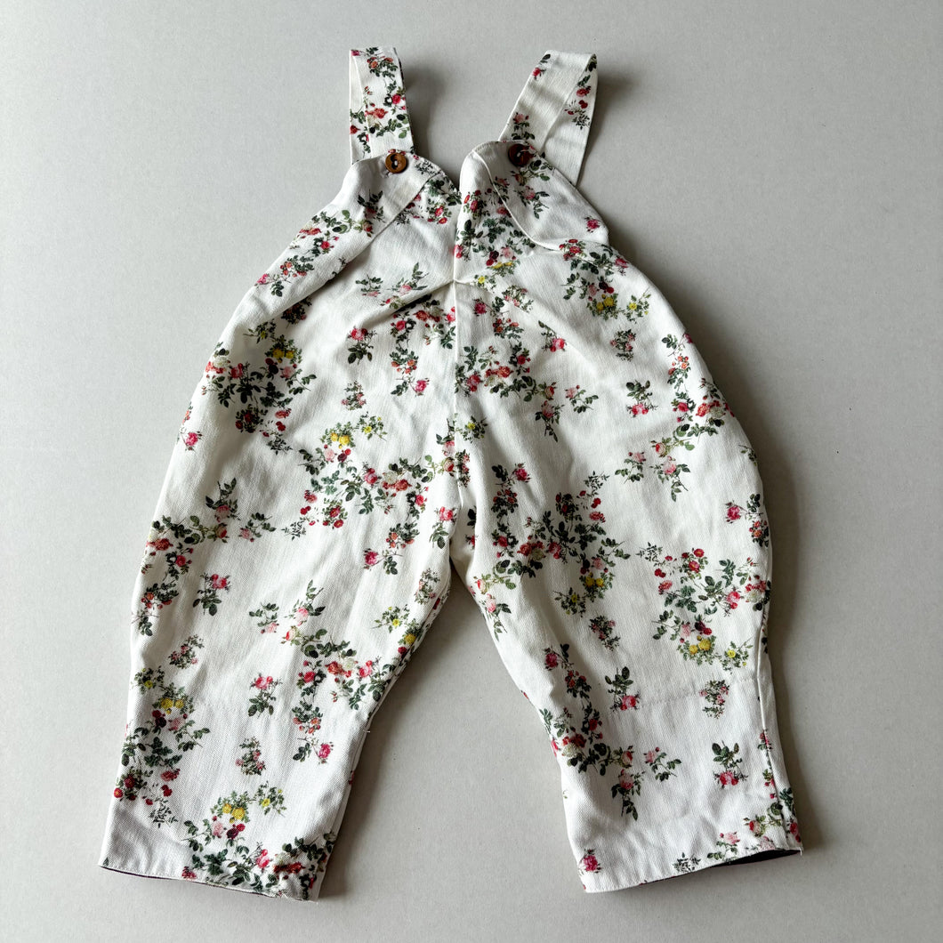 What Mother Made Floral Dungarees - 6-12 months