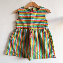 Load image into Gallery viewer, Handmade Rainbow Stripe Dress - 1-2 years
