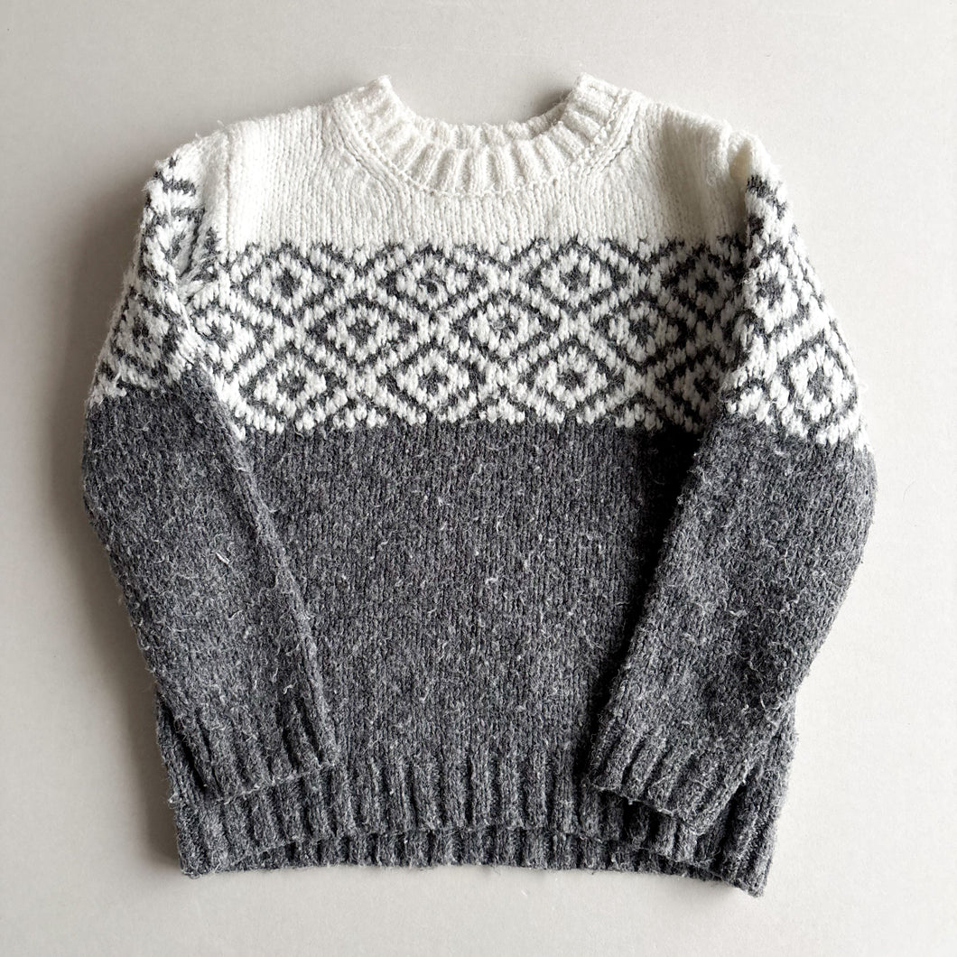 Zara Grey & White Knit Jumper - 8 Years