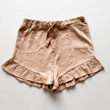 Load image into Gallery viewer, H&amp;M Brown Embroidered Frill Shorts - 2-3 years
